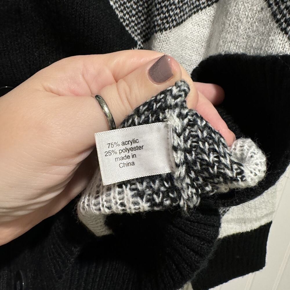 Lane Bryant Black White Plaid Cardigan Sweater NEW 14/16 - Picture 6 of 7